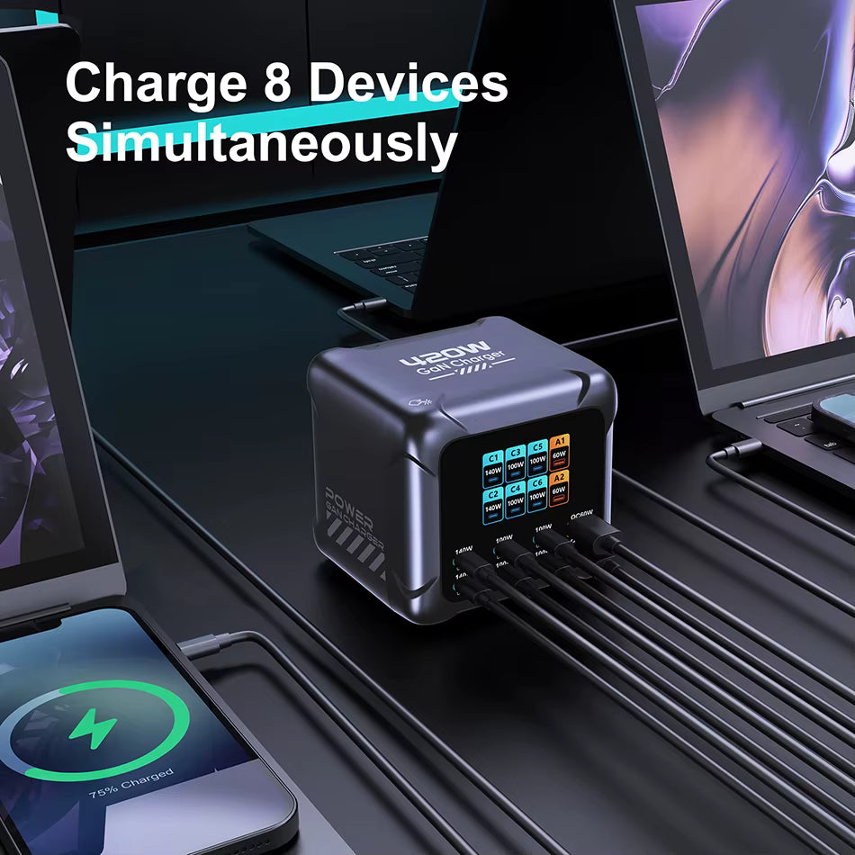 Yola Pods Ubigbuy 420W GaN USB-C Desktop Charger